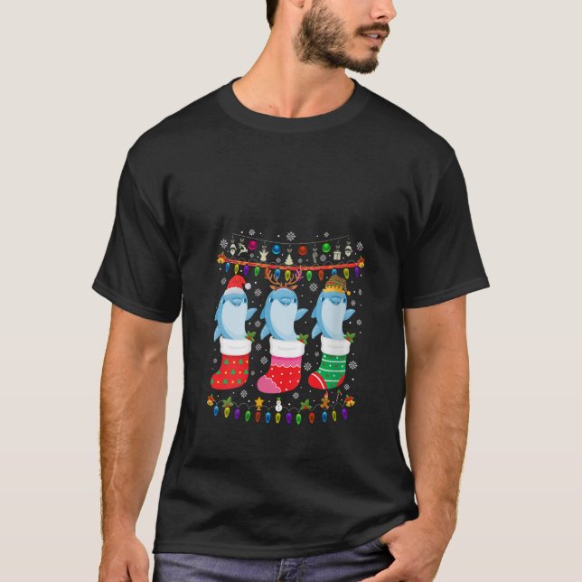 Dolphin jul Socks Ugly jul Sweater Paj T Shirt (Framsida)