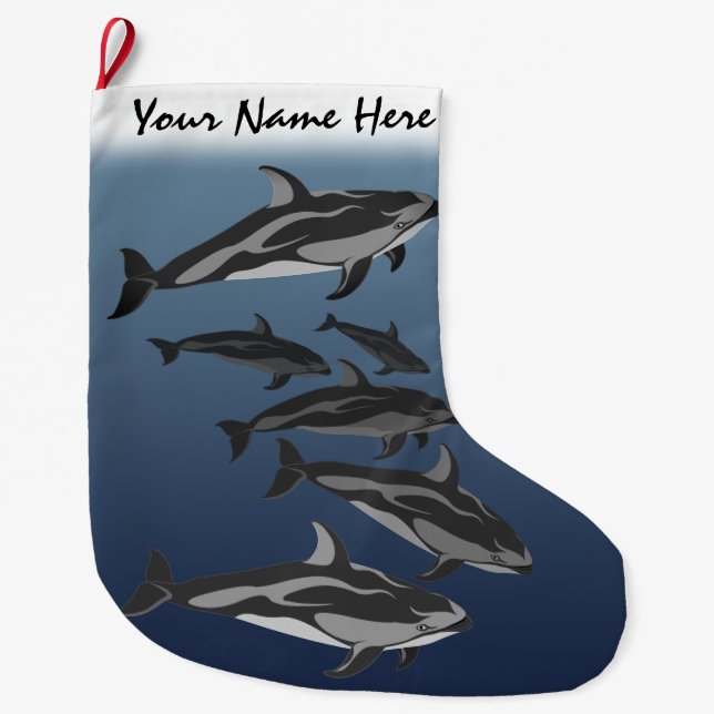 Dolphin Jul Stocking Personlig Dolphin Stor Julstrumpa (Framsidan)