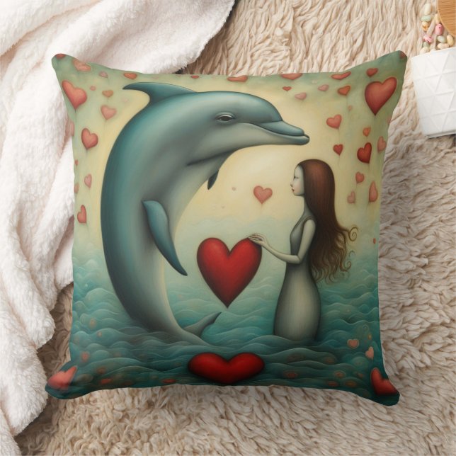 Dolphin Kärlek 1 Kudde (Filt)