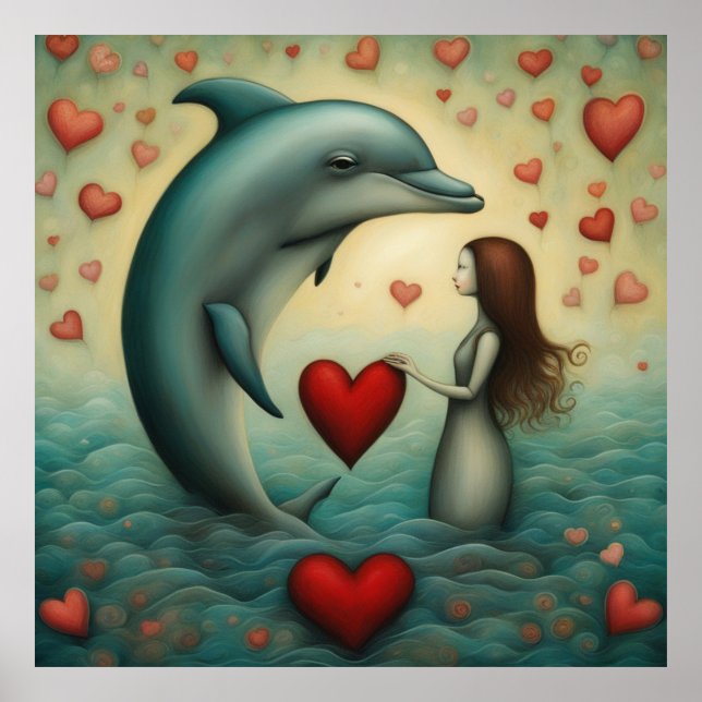 Dolphin Kärlek 1 Poster (Framsidan)