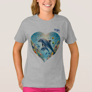 Dolphin Kärlek Girl Anpassade T Shirt