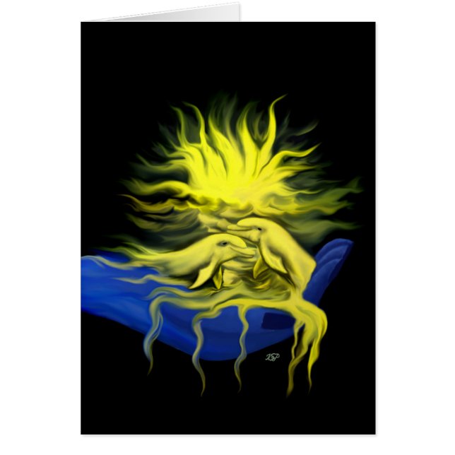 Dolphin Kärlek Hälsningskort (Framsidan)