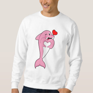 Dolphin Kärlek Heart Lång Ärmad Tröja
