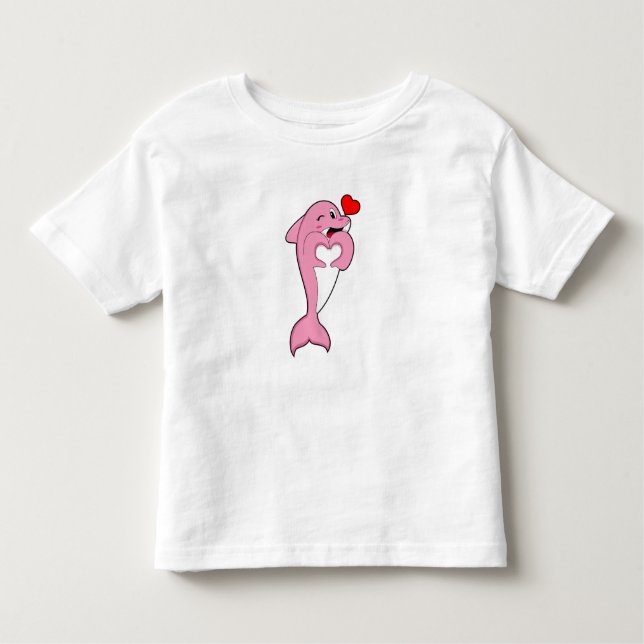 Dolphin Kärlek Heart T Shirt (Framsida)