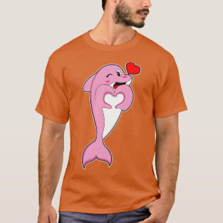 Dolphin Kärlek Heart T Shirt