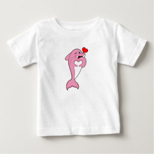 Dolphin Kärlek Heart T Shirt