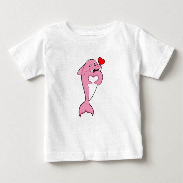 Dolphin Kärlek Heart T Shirt (Framsida)
