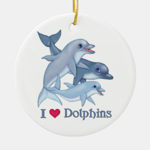 Dolphin Kärlek Julgransprydnad Keramik