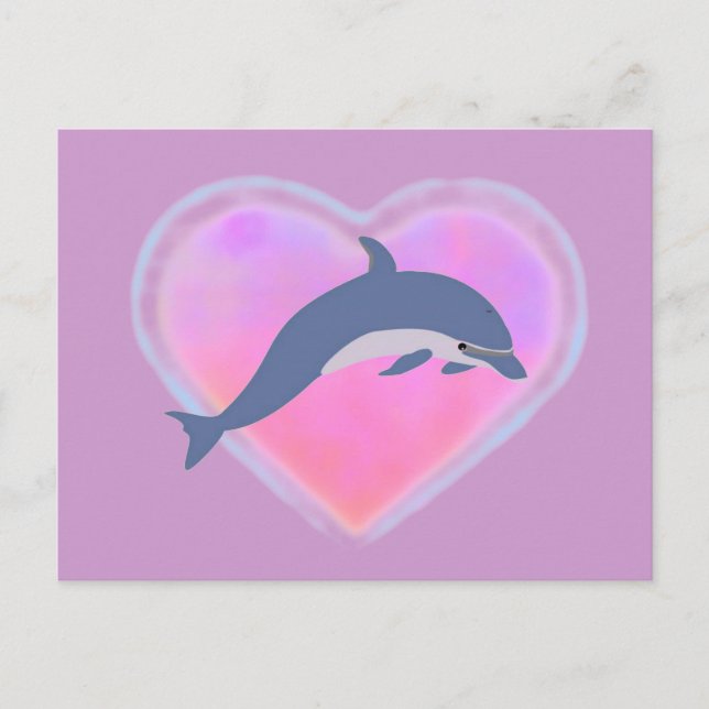 Dolphin Kärlek vycard Vykort (Framsida)