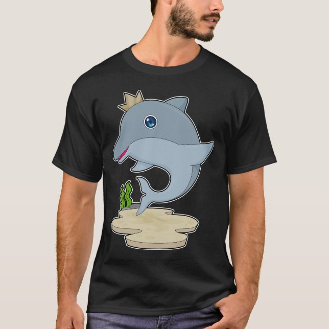 Dolphin Kung Krona T Shirt (Framsida)