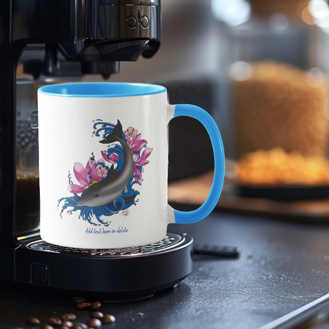 Dolphin Lotus Flowers Cherry Blommars Mugg (Skapare uppladdad)
