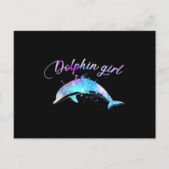 Dolphin Lover Present| Galax Dolfungsintjejente Vykort (Framsida)
