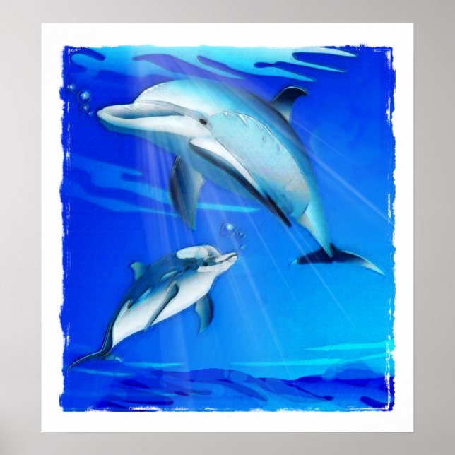 Dolphin mamma och Baby Poster (Framsidan)