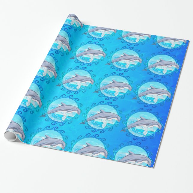 Dolphin Maori Sol Wrapping Papper Presentpapper (Utrullad)