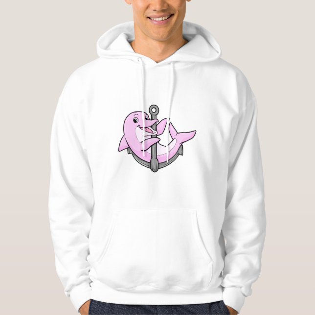 Dolphin med Anchor Hoodie (Framsida)