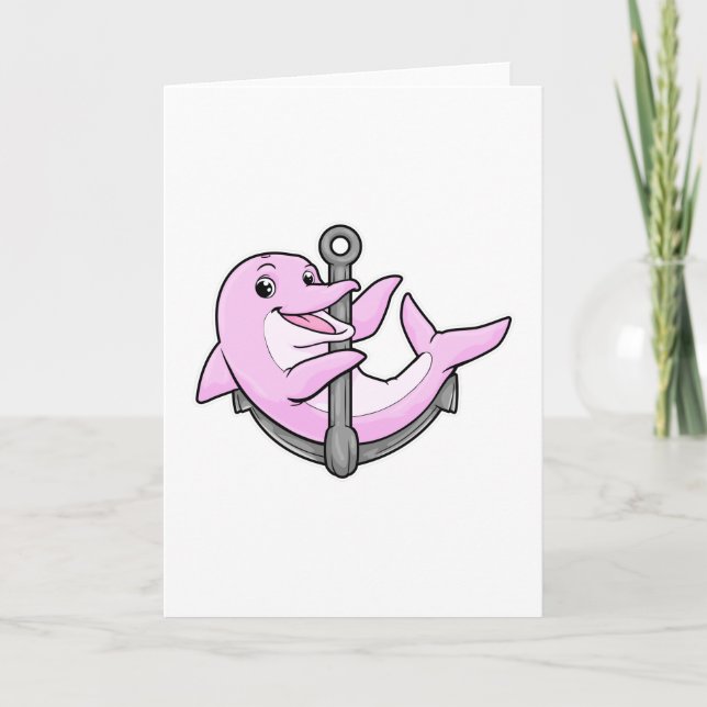 Dolphin med Anchor Kort (Framsida)