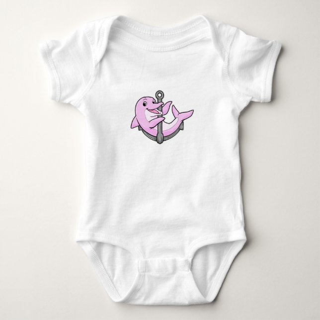 Dolphin med Anchor T Shirt (Framsida)