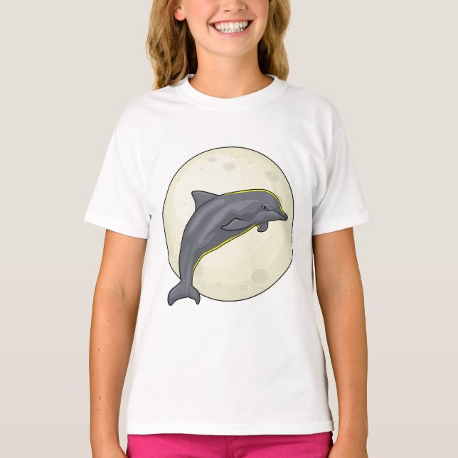 Dolphin med Måne T Shirt (Framsida)