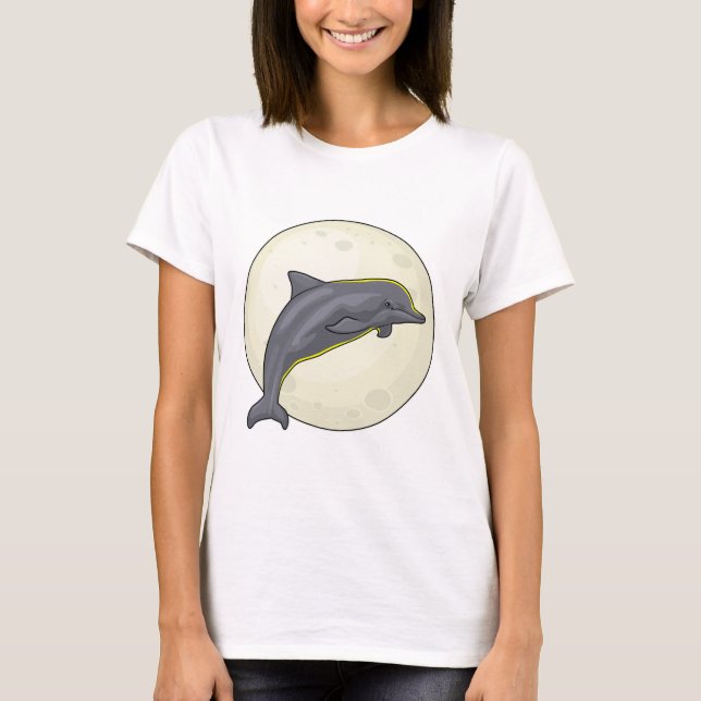 Dolphin med Måne T Shirt (Framsida)