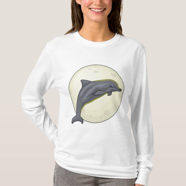 Dolphin med Måne T Shirt (Framsida)