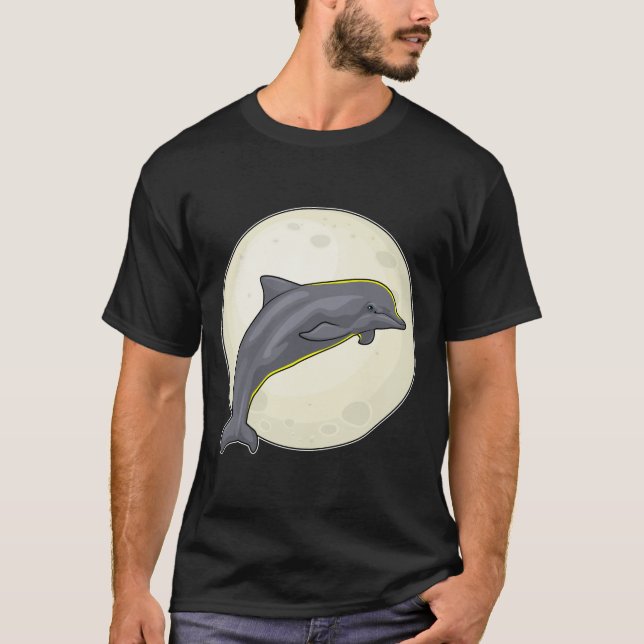 Dolphin med Måne T Shirt (Framsida)