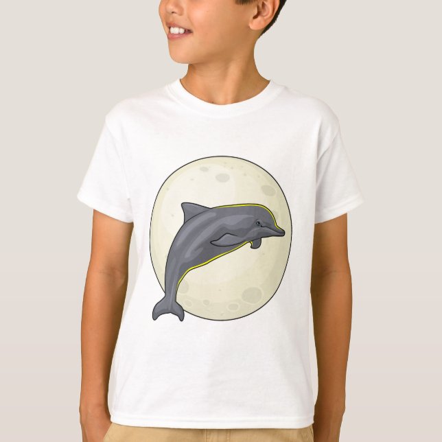 Dolphin med Måne T Shirt (Framsida)