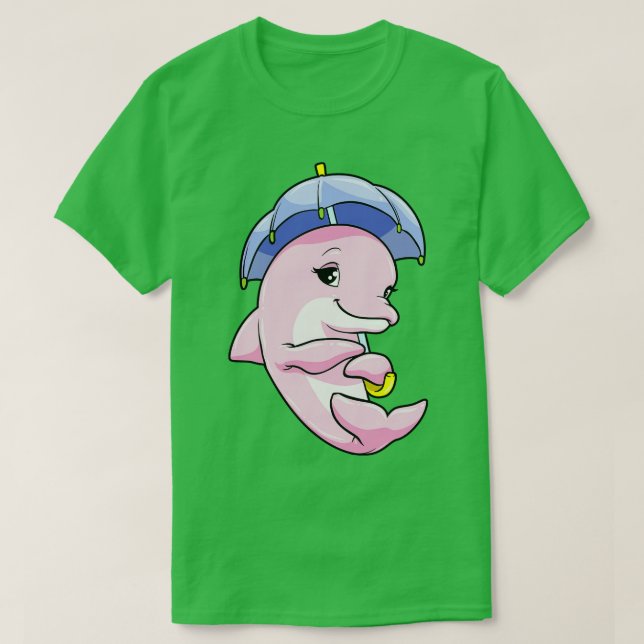 Dolphin med Parbrella T Shirt (Design framsida)