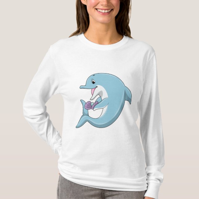 Dolphin med Pearl T Shirt (Framsida)