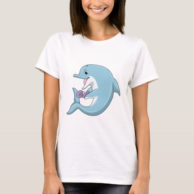 Dolphin med Pearl T Shirt (Framsida)