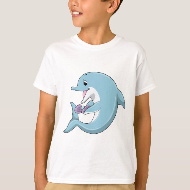 Dolphin med Pearl T Shirt (Framsida)