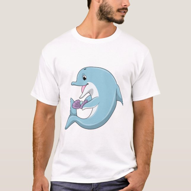 Dolphin med Pearl T Shirt (Framsida)