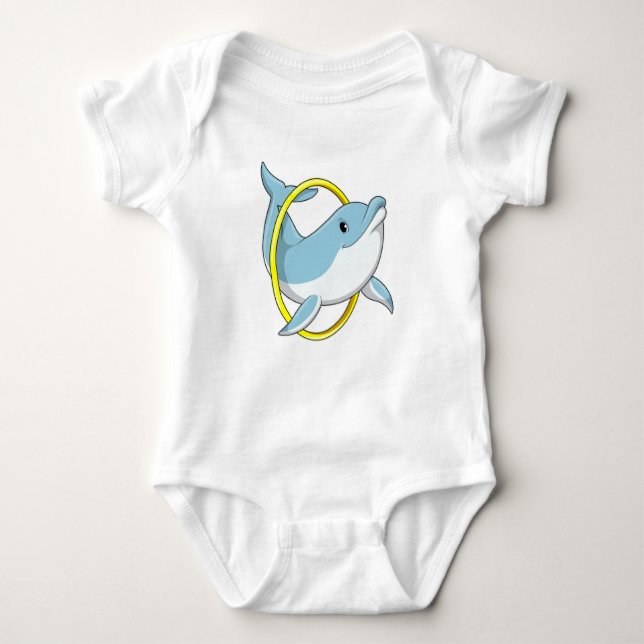Dolphin med Ring T Shirt (Framsida)