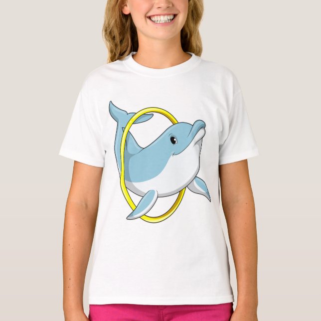 Dolphin med Ring T Shirt (Framsida)