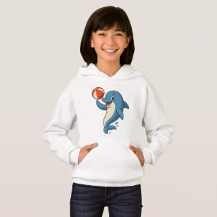 Dolphin med Tecknad med Beach Boll T Shirt