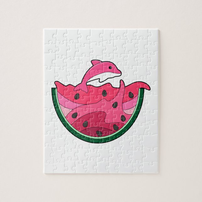 Dolphin med Watermelon Pussel (Vertikal)
