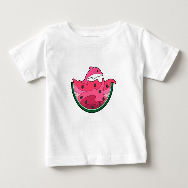 Dolphin med Watermelon T Shirt (Framsida)