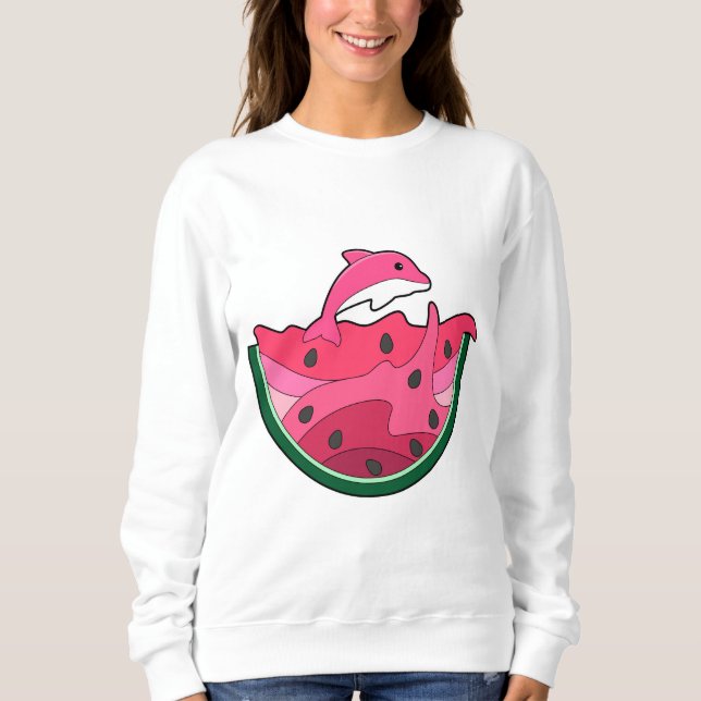 Dolphin med Watermelon T Shirt (Framsida)