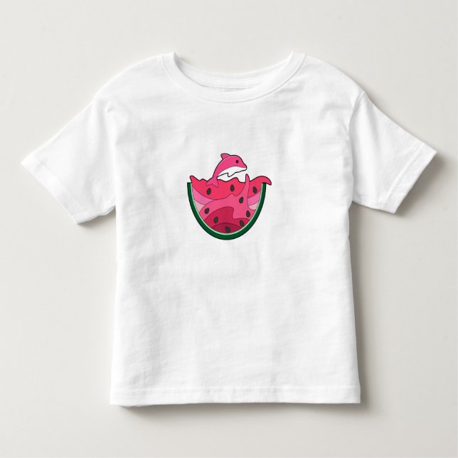 Dolphin med Watermelon T Shirt (Framsida)