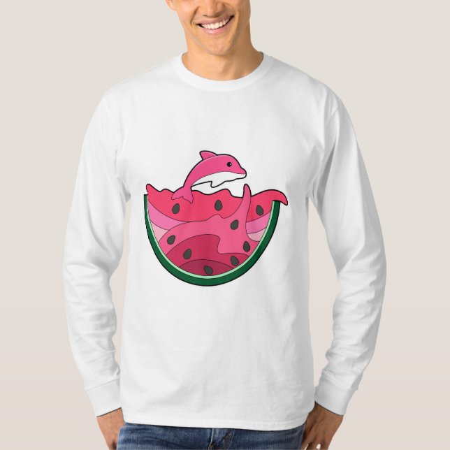 Dolphin med Watermelon T Shirt (Framsida)