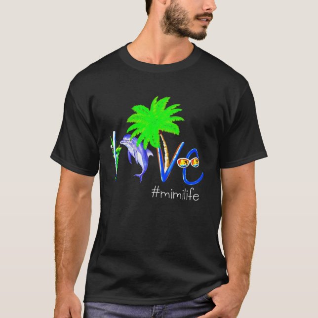 Dolphin Mimilife  Coconut Dolphin And Beach Campin T Shirt (Framsida)