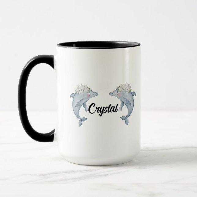 Dolphin Mugg med Namn, Dolphin Gifts for Dolphin (Vänster)