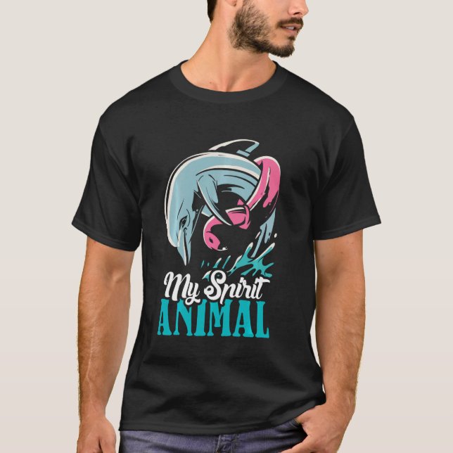 Dolphin My Spirit Animal Dolphin and Dolphin Long T Shirt (Framsida)