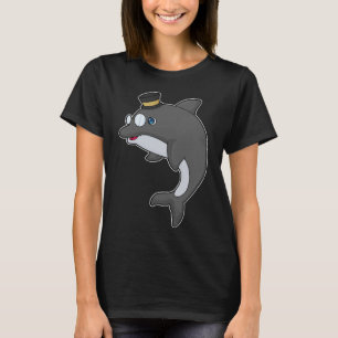 Dolphin Nerd Hat Glass T Shirt