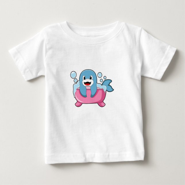 Dolphin on Bathtub T Shirt (Framsida)
