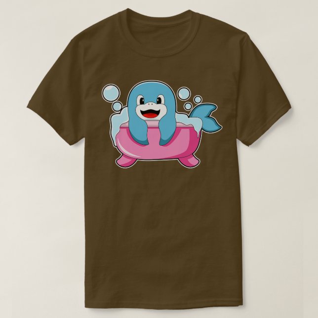 Dolphin on Bathtub T Shirt (Design framsida)