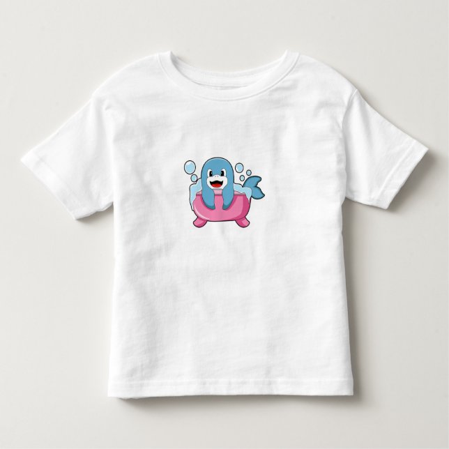Dolphin on Bathtub T Shirt (Framsida)