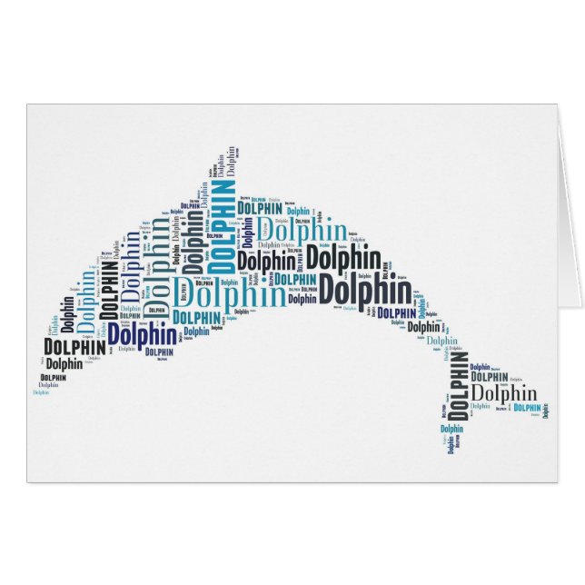 Dolphin Ord Art Hälsningskort (Framsidan Horizontal)
