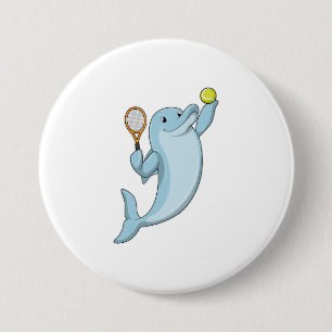 Dolphin på Tennis med Tennis racket Knapp