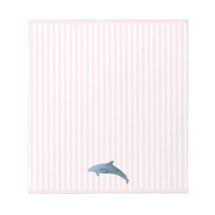 Dolphin Painting Nautical Rosa Rand Preppy Anteckningsblock