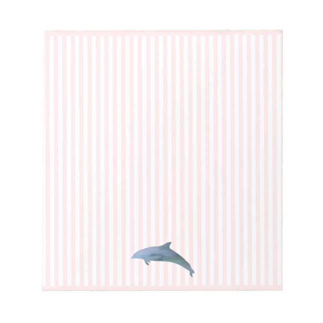 Dolphin Painting Nautical Rosa Rand Preppy Anteckningsblock (Framsida)